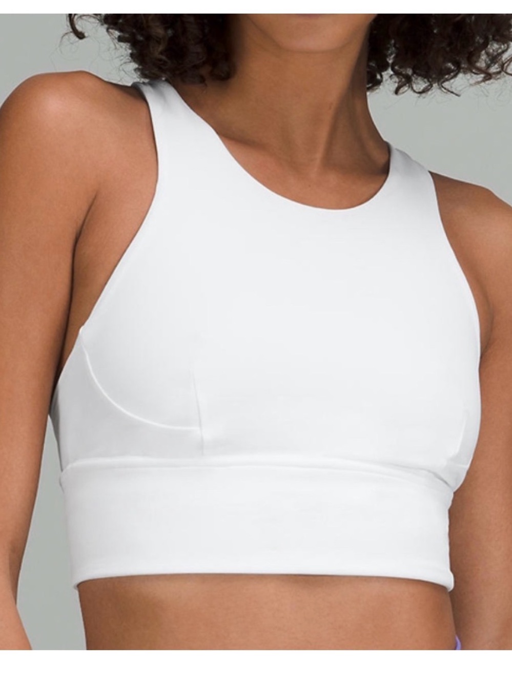 lululemon athletica White Wunder train long line High-Neck Sports Bra 8